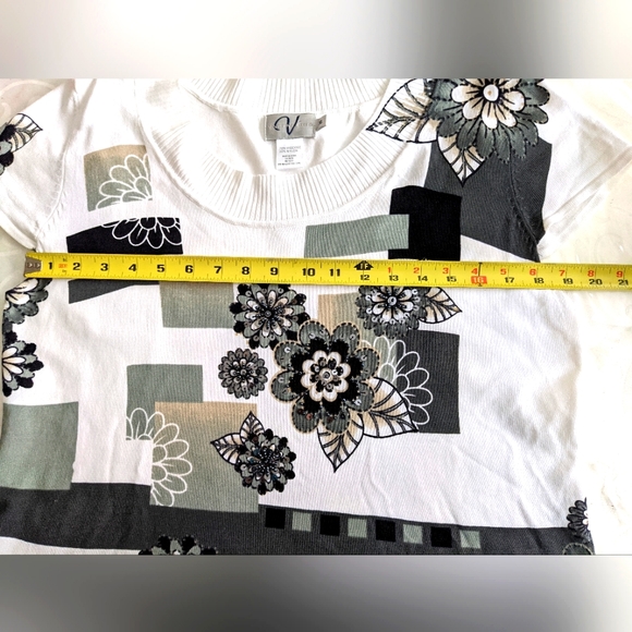 🆕 Retro Embellished Top Beads Sequins Gold Accents Short Sleeves, Varia - Picture 3 of 14